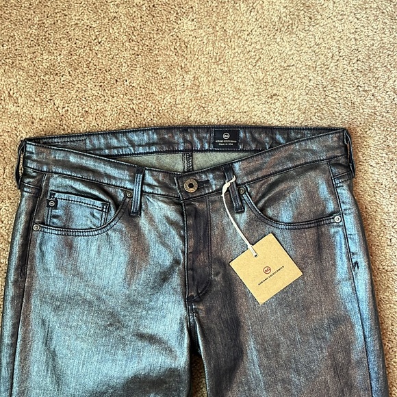 NWT AG Adriano Goldschmied The Silhouette Metallic Legging Jeans - Picture 3 of 13